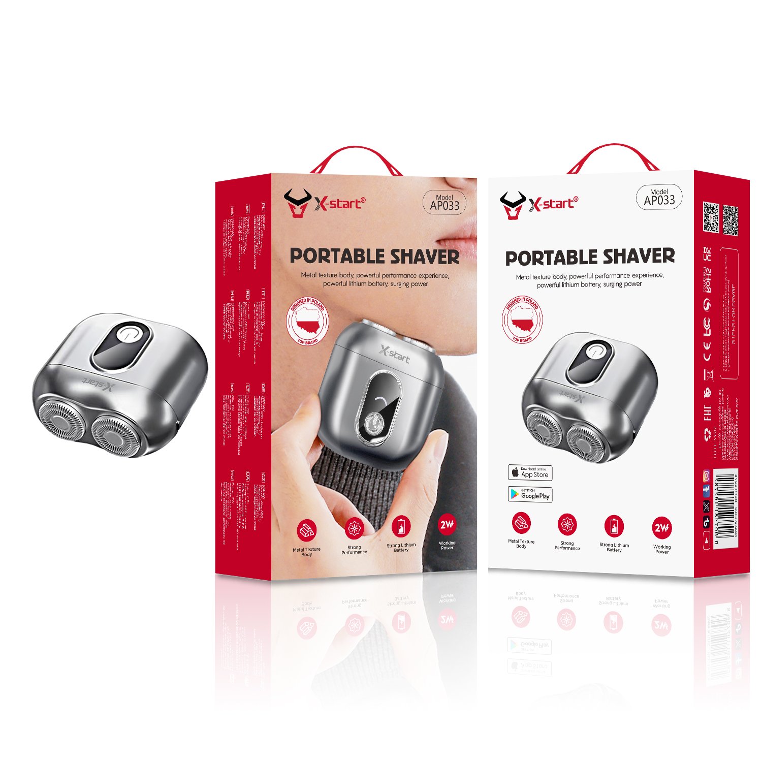 16278 AP033 电动剃须刀Iron Gray Portable Electric Shaver 2W 3.7V USB-C Port ABS Shell - Image 1
