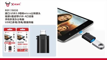 HD012 转接器Black Adapter, Micro Male to USB 3.0 Female, for connecting USB flash drives or with USB male connector, high-definition data transmission, made of high-quality aluminum alloy and PVC.