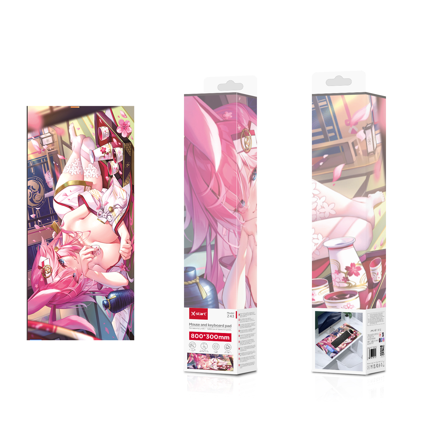 20139-7 Z43 桌面鼠标垫 Large Genshin Impact Pattern Padless Desktop Mouse Pad, 800x300x2mm, Anti-slip Rubber - Image 1