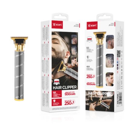 JD001 家用电动理发器 Silver Electric Hair Clipper, 5W, 180Hz Brushless Motor, 5000-7500 RPM, Micro 3.7V/1500mAh, Zinc Alloy Material