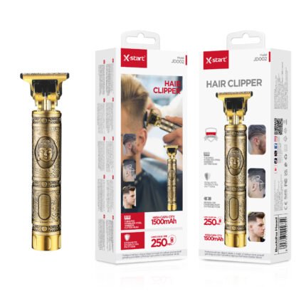 JD002 佛头款电动理发器 Gold Direct-Charging Buddha Head Electric Hair Clipper 5W 180Hz Brushless Motor 5000～7500rpm Micro 3.7V/1500mAh Zinc Alloy Material