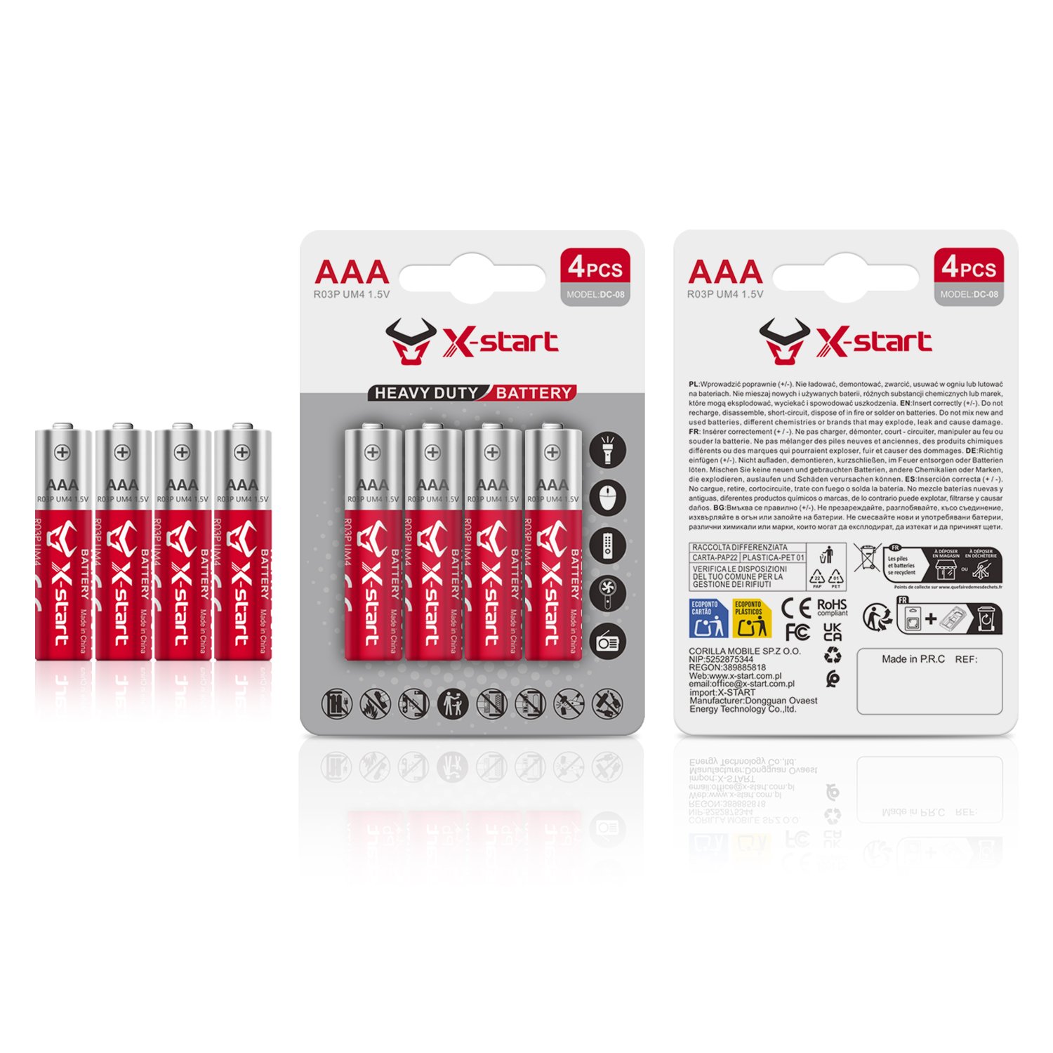 20344 R03P/AAA/Size 7碱性绿色环保电池 Carbon-zinc Green Environmentally Friendly AAA Battery 190mAh 1.5V Mercury-Free and Cadmium-Free 10-Year Warranty Alloy Casing - Image 1