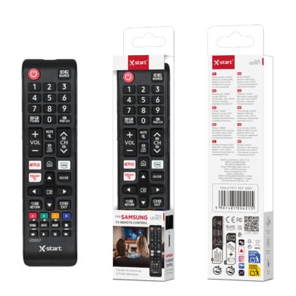 UD007 通用型电视遥控Black Samsung TV Remote Control, AAA x 2pcs Batteries, No Matching Required, Compatible with Most Samsung TV Remotes, ABS Shell