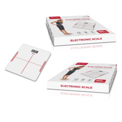 JD006 健康体重秤White Health Weight Scale, 4mm LED Backlit HD Display, 0.2KG-180KG, AAA x 2pcs, Tempered Glass + ABS Shell
