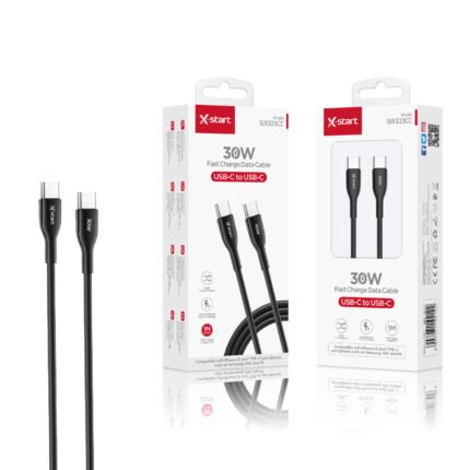 SJX323CC 软胶快充数据线Black 30W Soft Rubber Fast Charging Data Cable 1M USB-C to USB-C PU Outer Sheath