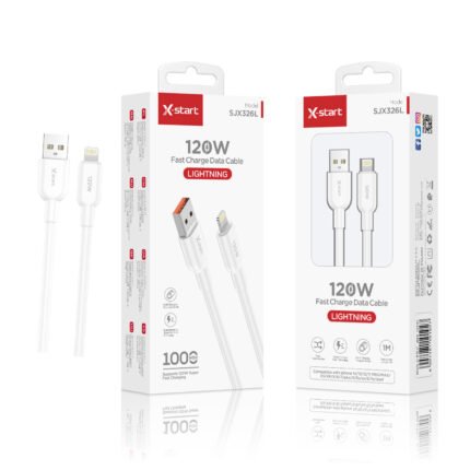 SJX326L 软胶快充数据线White 120W Soft Rubber Fast Charging Data Cable 1M USB-A to Lightning PU Outer Sheath