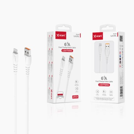 SJX311C 软胶快充数据线White 6.0A Soft Rubber Fast Charging Data Cable 1M USB-A to Lightning PVC Outer Sheath