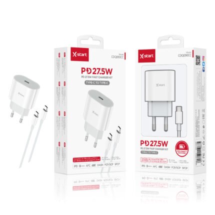 CDQ090CC 快充套装White PD 27.5W Fast Charging Kit, Single USB-C with (USB-C to USB-C) Cable, 1M Length