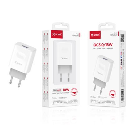 CDQ100 快速充电器 White 18W EU Fast Charger, Single USB QC Fast Charging, ABS Fire-Retardant Shell