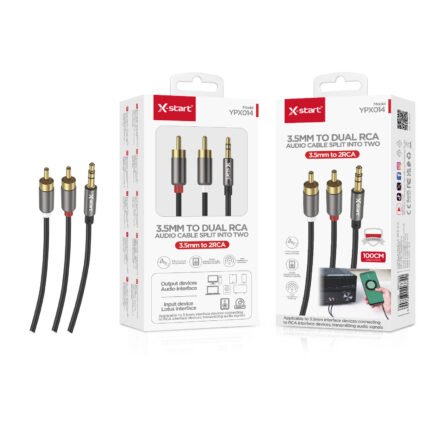 YPX014 莲花音频线Black 2RCA RCA Audio Cable, 1 meter long, 3.5mm TO 2RCA, PVC sheath